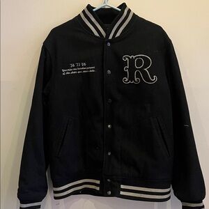 VTG Roots varsity jacket “you miss 100% of the shots you never take” mens L